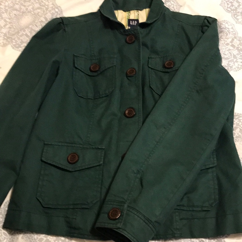 Gap dark army green lined jacket vintage size 14